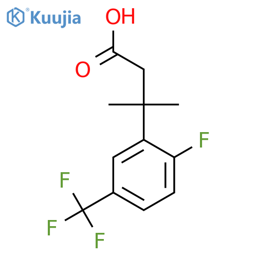 3-2-fluoro-5-(trifluoromethyl)phenyl-3-methylbutanoic acid structure
