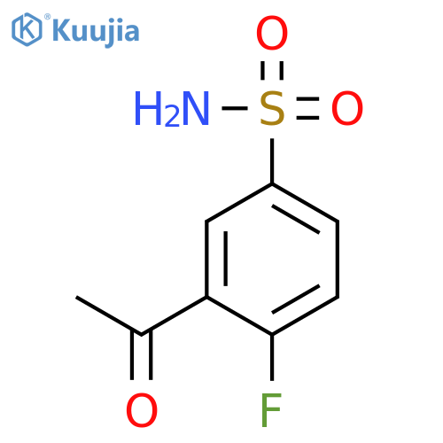 3-acetyl-4-fluorobenzene-1-sulfonamide structure