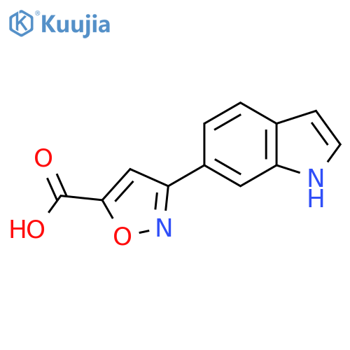 3-(1H-indol-6-yl)-1,2-oxazole-5-carboxylic acid structure