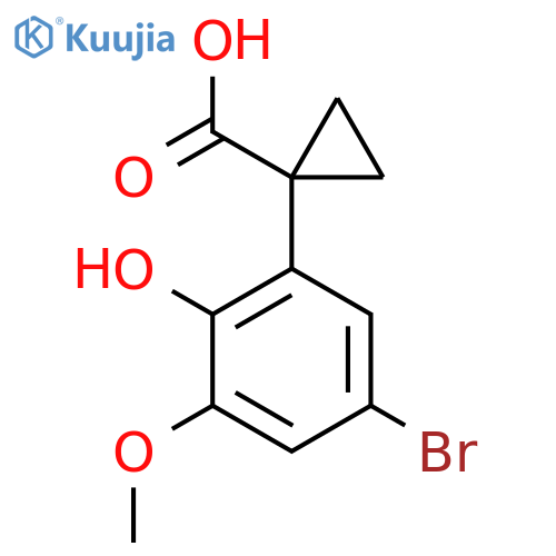 1-(5-bromo-2-hydroxy-3-methoxyphenyl)cyclopropane-1-carboxylic acid structure