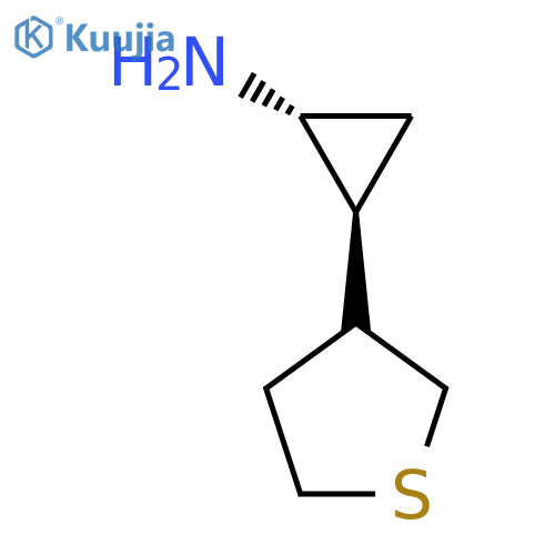 rac-(1R,2S)-2-(thiolan-3-yl)cyclopropan-1-amine structure