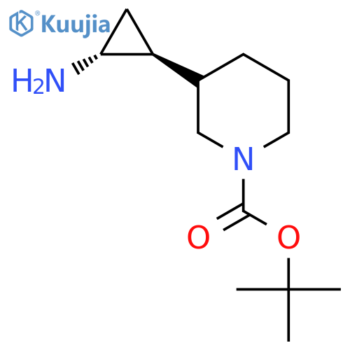 rac-tert-butyl 3-(1R,2S)-2-aminocyclopropylpiperidine-1-carboxylate structure