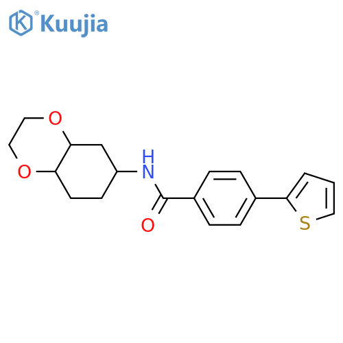 N-(octahydro-1,4-benzodioxin-6-yl)-4-(thiophen-2-yl)benzamide structure