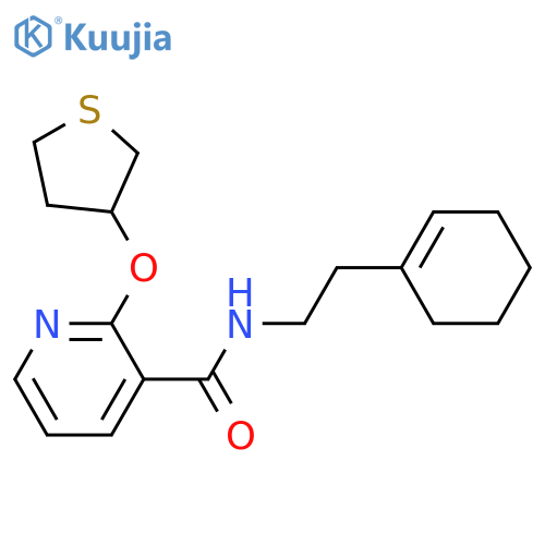N-[2-(cyclohexen-1-yl)ethyl]-2-(thiolan-3-yloxy)pyridine-3-carboxamide structure
