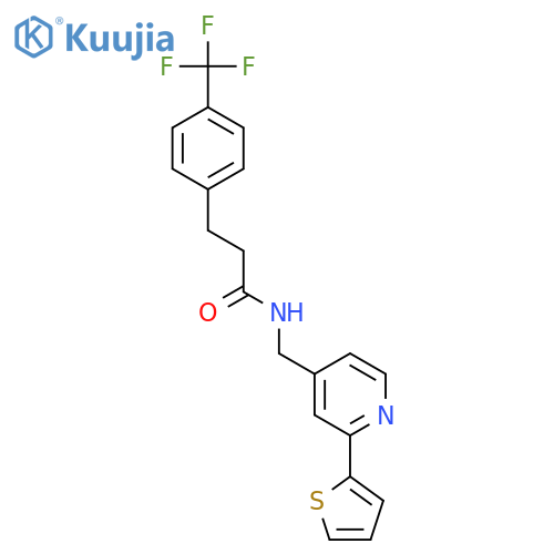 N-{2-(thiophen-2-yl)pyridin-4-ylmethyl}-3-4-(trifluoromethyl)phenylpropanamide structure