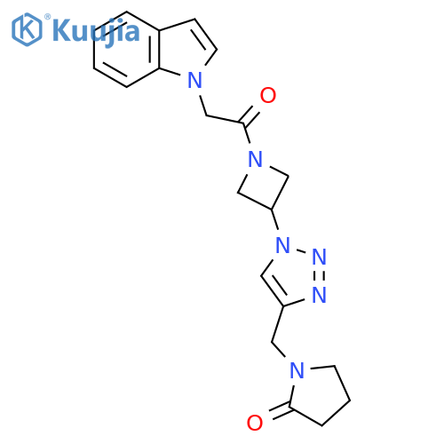 1-[(1-{1-[2-(1H-indol-1-yl)acetyl]azetidin-3-yl}-1H-1,2,3-triazol-4-yl)methyl]pyrrolidin-2-one structure