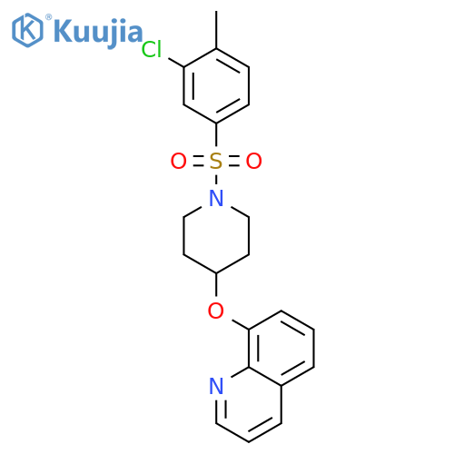 8-[1-(3-chloro-4-methylphenyl)sulfonylpiperidin-4-yl]oxyquinoline structure