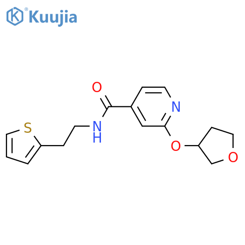 2-(oxolan-3-yloxy)-N-(2-thiophen-2-ylethyl)pyridine-4-carboxamide structure