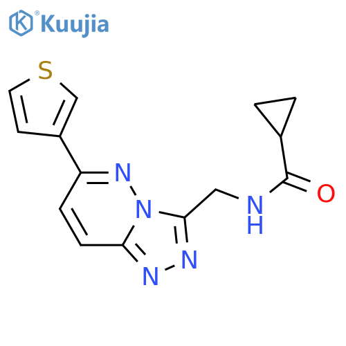N-{6-(thiophen-3-yl)-1,2,4triazolo4,3-bpyridazin-3-ylmethyl}cyclopropanecarboxamide structure