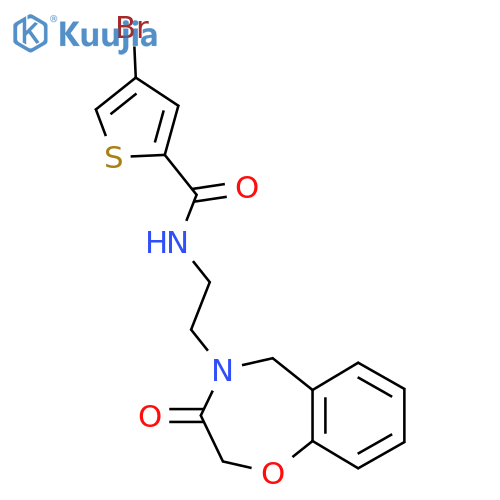 4-bromo-N-2-(3-oxo-2,3,4,5-tetrahydro-1,4-benzoxazepin-4-yl)ethylthiophene-2-carboxamide structure