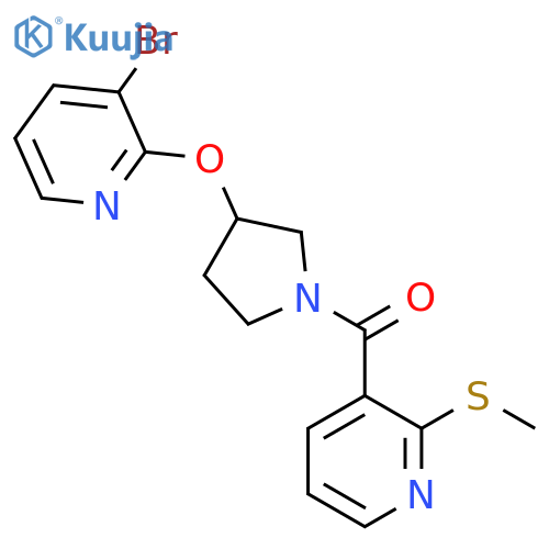 (3-((3-Bromopyridin-2-yl)oxy)pyrrolidin-1-yl)(2-(methylthio)pyridin-3-yl)methanone structure