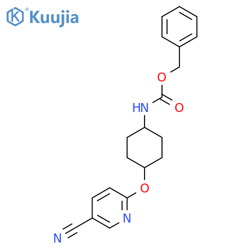 benzyl N-{4-(5-cyanopyridin-2-yl)oxycyclohexyl}carbamate structure