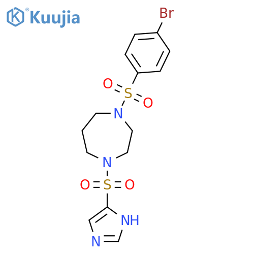 1-(4-bromobenzenesulfonyl)-4-(1H-imidazole-4-sulfonyl)-1,4-diazepane structure