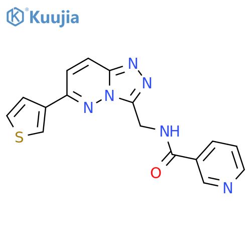 N-{6-(thiophen-3-yl)-1,2,4triazolo4,3-bpyridazin-3-ylmethyl}pyridine-3-carboxamide structure