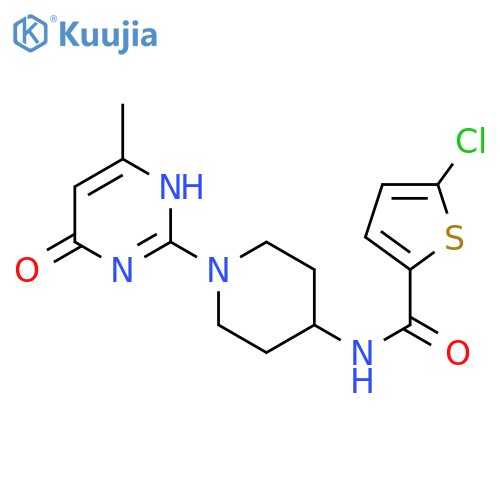 5-chloro-N-[1-(4-methyl-6-oxo-1,6-dihydropyrimidin-2-yl)piperidin-4-yl]thiophene-2-carboxamide structure