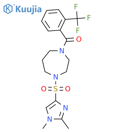 1-(1,2-dimethyl-1H-imidazol-4-yl)sulfonyl-4-2-(trifluoromethyl)benzoyl-1,4-diazepane structure