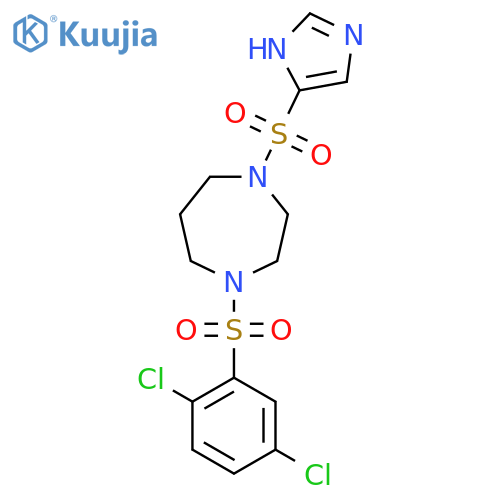 1-(2,5-dichlorobenzenesulfonyl)-4-(1H-imidazole-4-sulfonyl)-1,4-diazepane structure