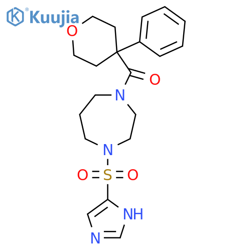 1-(1H-imidazole-4-sulfonyl)-4-(4-phenyloxane-4-carbonyl)-1,4-diazepane structure