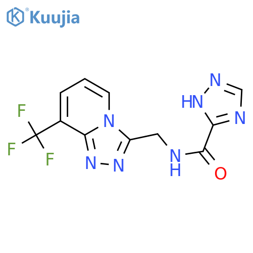 N-{[8-(trifluoromethyl)-[1,2,4]triazolo[4,3-a]pyridin-3-yl]methyl}-1H-1,2,4-triazole-5-carboxamide structure