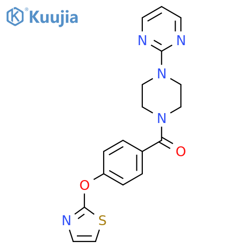 2-{4-4-(1,3-thiazol-2-yloxy)benzoylpiperazin-1-yl}pyrimidine structure