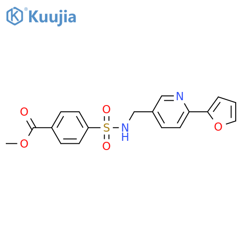 methyl 4-({6-(furan-2-yl)pyridin-3-ylmethyl}sulfamoyl)benzoate structure