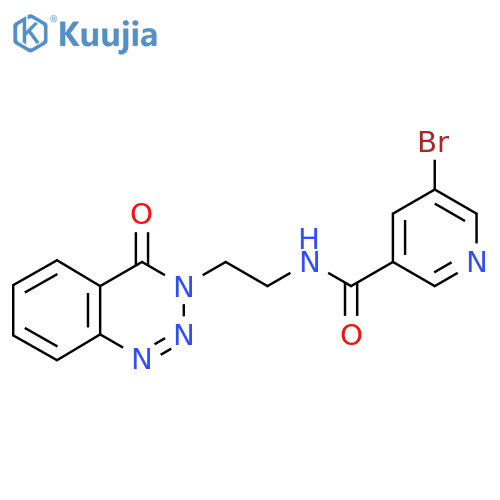 5-bromo-N-[2-(4-oxo-3,4-dihydro-1,2,3-benzotriazin-3-yl)ethyl]pyridine-3-carboxamide structure