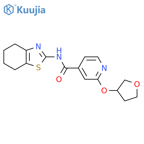 N-(4,5,6,7-tetrahydrobenzo[d]thiazol-2-yl)-2-((tetrahydrofuran-3-yl)oxy)isonicotinamide structure