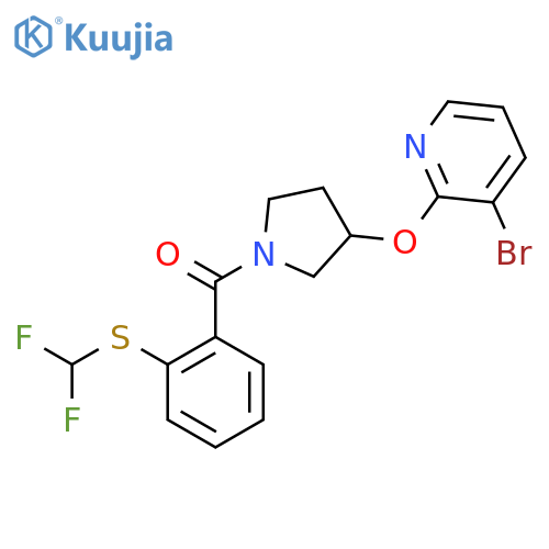 (3-((3-Bromopyridin-2-yl)oxy)pyrrolidin-1-yl)(2-((difluoromethyl)thio)phenyl)methanone structure
