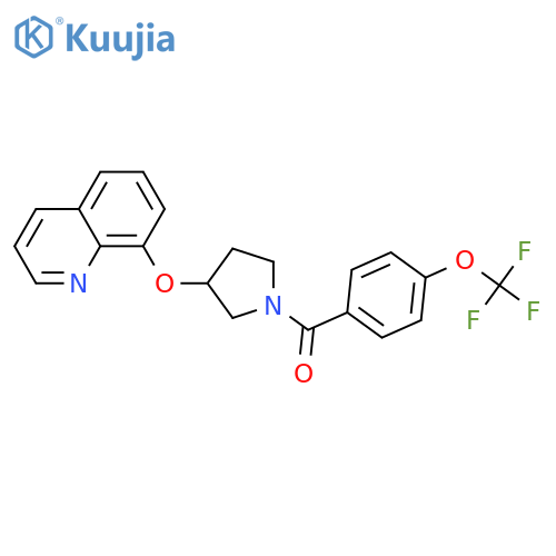 (3-quinolin-8-yloxypyrrolidin-1-yl)-[4-(trifluoromethoxy)phenyl]methanone structure