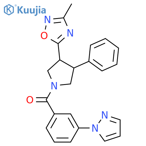 3-methyl-5-{4-phenyl-1-3-(1H-pyrazol-1-yl)benzoylpyrrolidin-3-yl}-1,2,4-oxadiazole structure