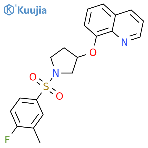 8-[1-(4-fluoro-3-methylphenyl)sulfonylpyrrolidin-3-yl]oxyquinoline structure