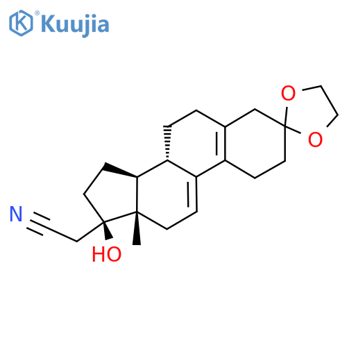 (17α)-3,3-1,2-Ethanediylbis(oxy)-17-hydroxy-19-norpregna-5(10),9(11)-diene-21-nitrile structure