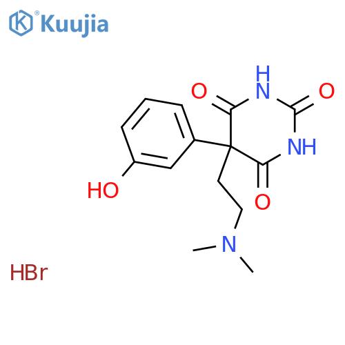 2,4,6(1H,3H,5H)-Pyrimidinetrione,5-[2-(dimethylamino)ethyl]-5-(3-hydroxyphenyl)-, hydrobromide (1:1) structure
