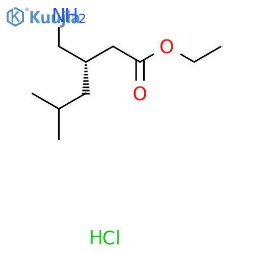 ethyl (3S)-3-(aminomethyl)-5-methylhexanoate hydrochloride structure