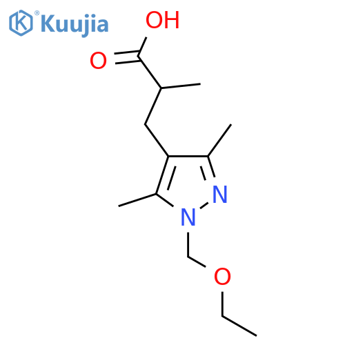 3-1-(ethoxymethyl)-3,5-dimethyl-1H-pyrazol-4-yl-2-methylpropanoic acid structure