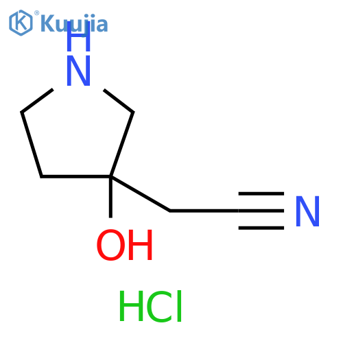 2-(3-hydroxypyrrolidin-3-yl)acetonitrile hydrochloride structure