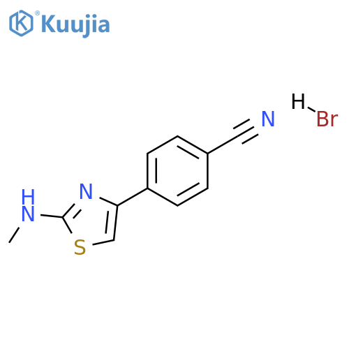 4-2-(methylamino)-1,3-thiazol-4-ylbenzonitrile hydrobromide structure