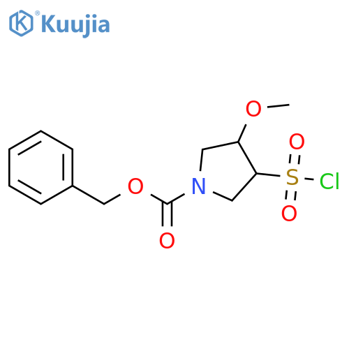 benzyl 3-(chlorosulfonyl)-4-methoxypyrrolidine-1-carboxylate structure