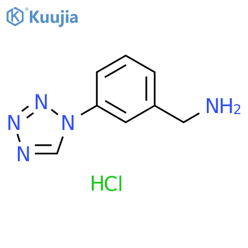 3-(1H-1,2,3,4-tetrazol-1-yl)phenylmethanamine hydrochloride structure