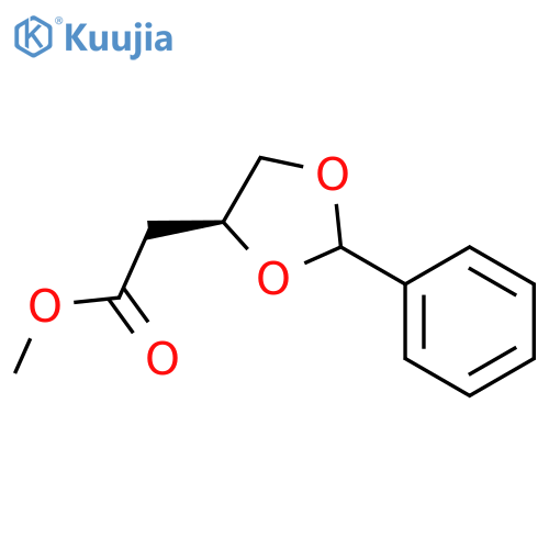 1,3-Dioxolane-4-aceticacid, 2-phenyl-, methyl ester, (4S)- structure