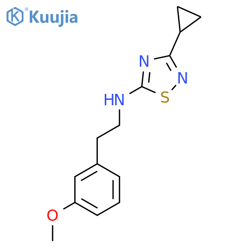 3-cyclopropyl-N-[2-(3-methoxyphenyl)ethyl]-1,2,4-thiadiazol-5-amine structure