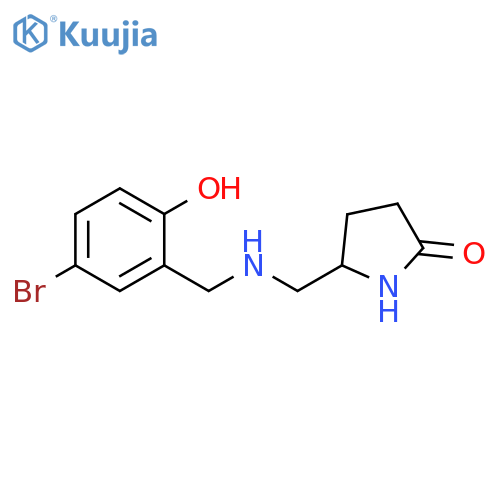 2-Pyrrolidinone, 5-[[[(5-bromo-2-hydroxyphenyl)methyl]amino]methyl]- structure