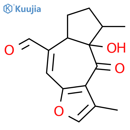 8,12-Epoxy-5,14-dihydroxy-7,9,11-guaiatrien-6-one; (1α,4β,5β)-form, 14-Aldehyde structure