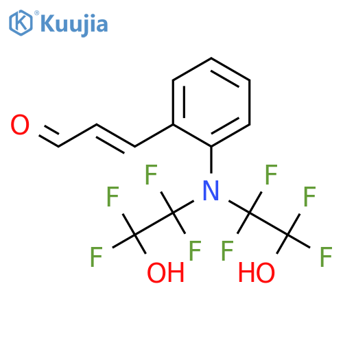 3-{2-[Bis(1,1,2,2-tetrafluoro-2-hydroxyethyl)amino]phenyl}prop-2-enal structure