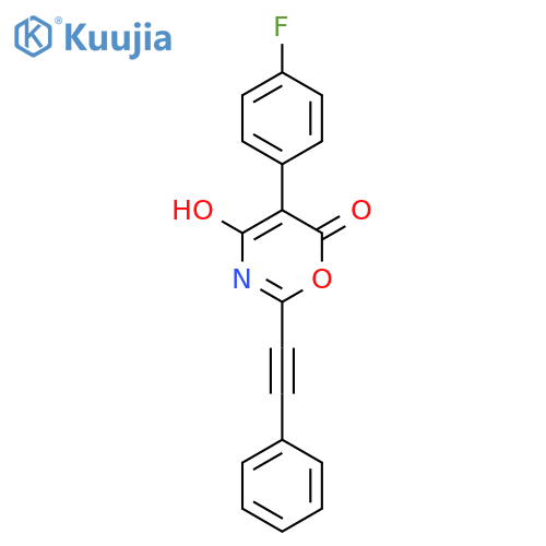 5-(4-Fluorophenyl)-4-hydroxy-2-(phenylethynyl)-6H-1,3-oxazin-6-one structure