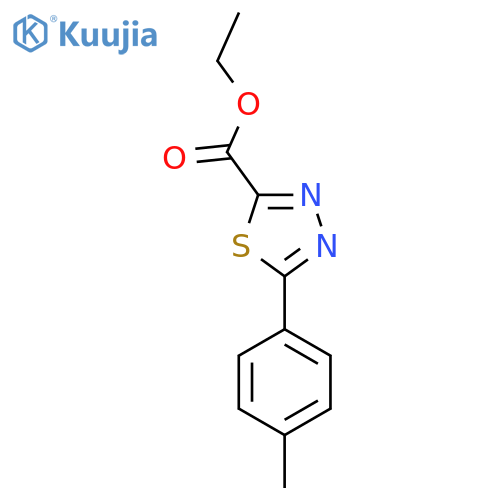 Ethyl 5-(4-methylphenyl)-1,3,4-thiadiazole-2-carboxylate structure