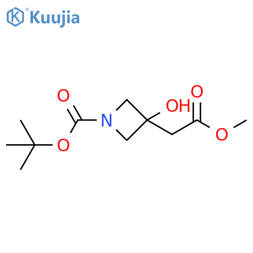 tert-butyl 3-hydroxy-3-(2-methoxy-2-oxoethyl)azetidine-1-carboxylate structure