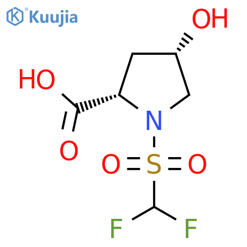 (2S,4S)-1-difluoromethanesulfonyl-4-hydroxypyrrolidine-2-carboxylic acid structure