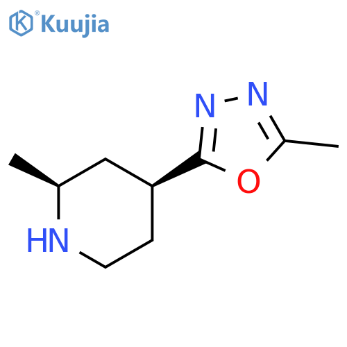 (2S,4S)-2-methyl-4-(5-methyl-1,3,4-oxadiazol-2-yl)piperidine structure