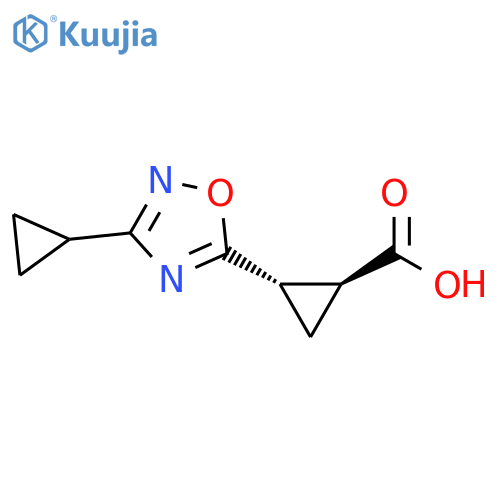 (1S,2S)-2-(3-cyclopropyl-1,2,4-oxadiazol-5-yl)cyclopropane-1-carboxylic acid structure